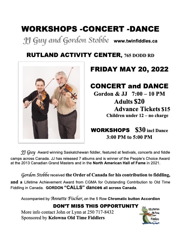 Gordon Stobbe and JJ Guy Twin Fiddle Concert and Dance - image