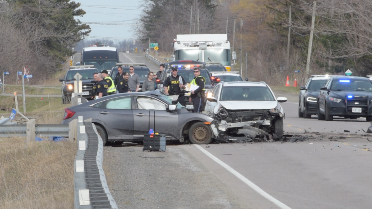 OPP on scene at fatal crash site on Highway 5 in Flamborough April 12, 2022.