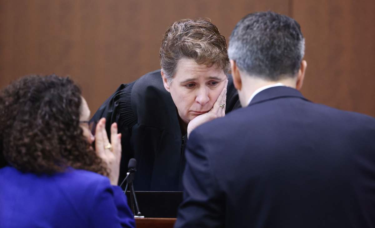 Judge Penney Azcarate speaks to attorneys during the Depp vs Heard defamation trial at the Fairfax County Circuit Courthouse in Fairfax, Virginia, on April 21, 2022.