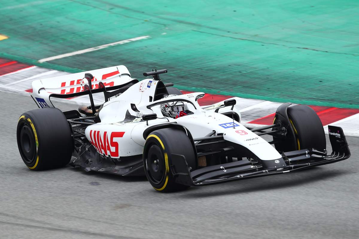 Nikita Mazepin of Russia driving the (9) Haas F1 Team VF-22 Ferrari during Day Three of F1 Testing at Circuit de Barcelona-Catalunya on February 25, 2022 in Barcelona, Spain.