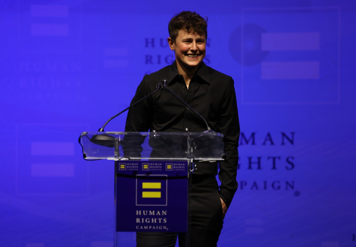 Charlee Corra speaks onstage as Human Rights Campaign hosts the 2022 Los Angeles Dinner at JW Marriott on March 12, 2022 in Los Angeles, California.
