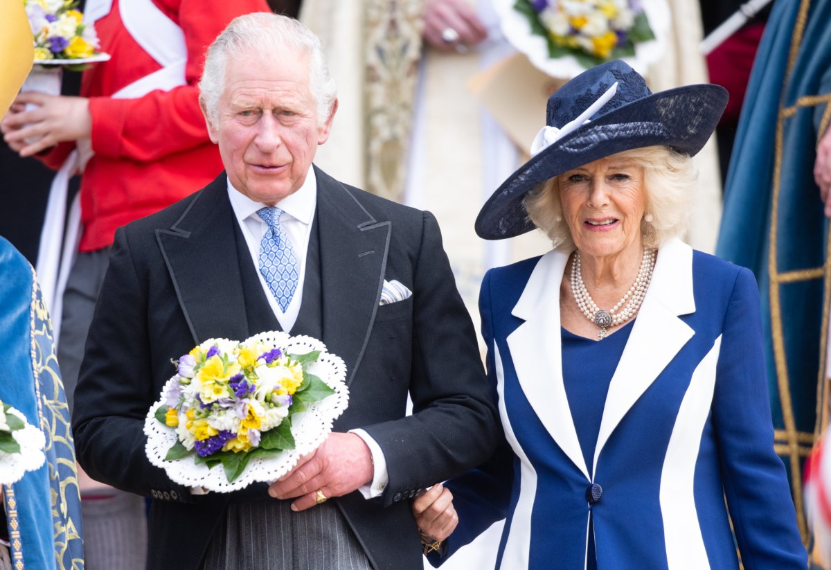 Prince Charles, Prince of Wales and Camilla, Duchess of Cornwall attend the Royal Maundy Service at St George's Chapel on April 14, 2022 in Windsor, England. The Prince of Wales and The Duchess of Cornwall will represent The Queen at the Royal Maundy Service.