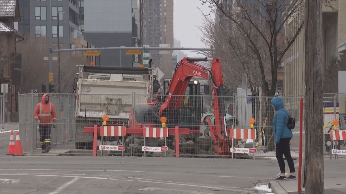 The project will see the installation of new utility lines so the current lines can be removed in the future when construction begins on a tunnel under Calgary's downtown core. 