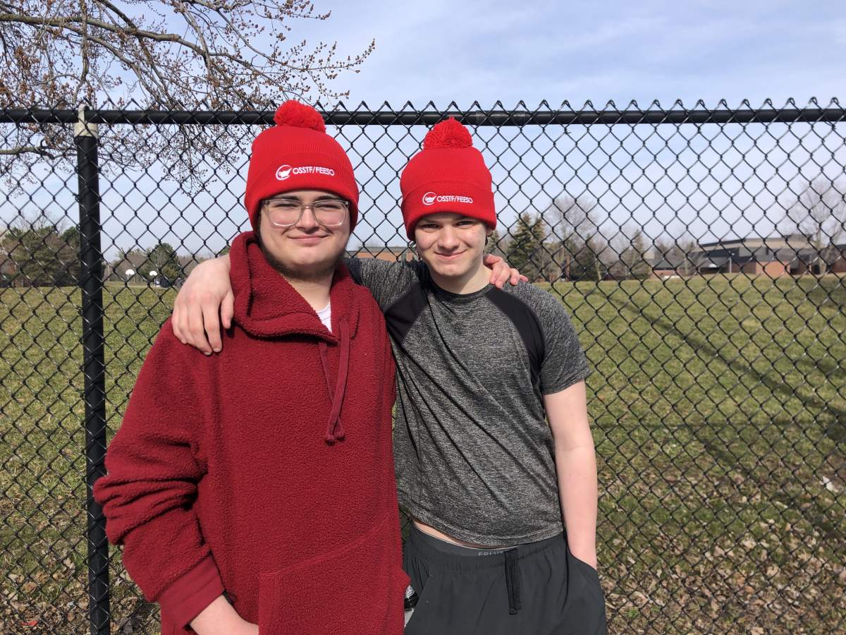 Friends Jonathan McCalum and Jamill Stewart both attend is in grade 9 at Robarts School for the Deaf in London. April 5, 2021
