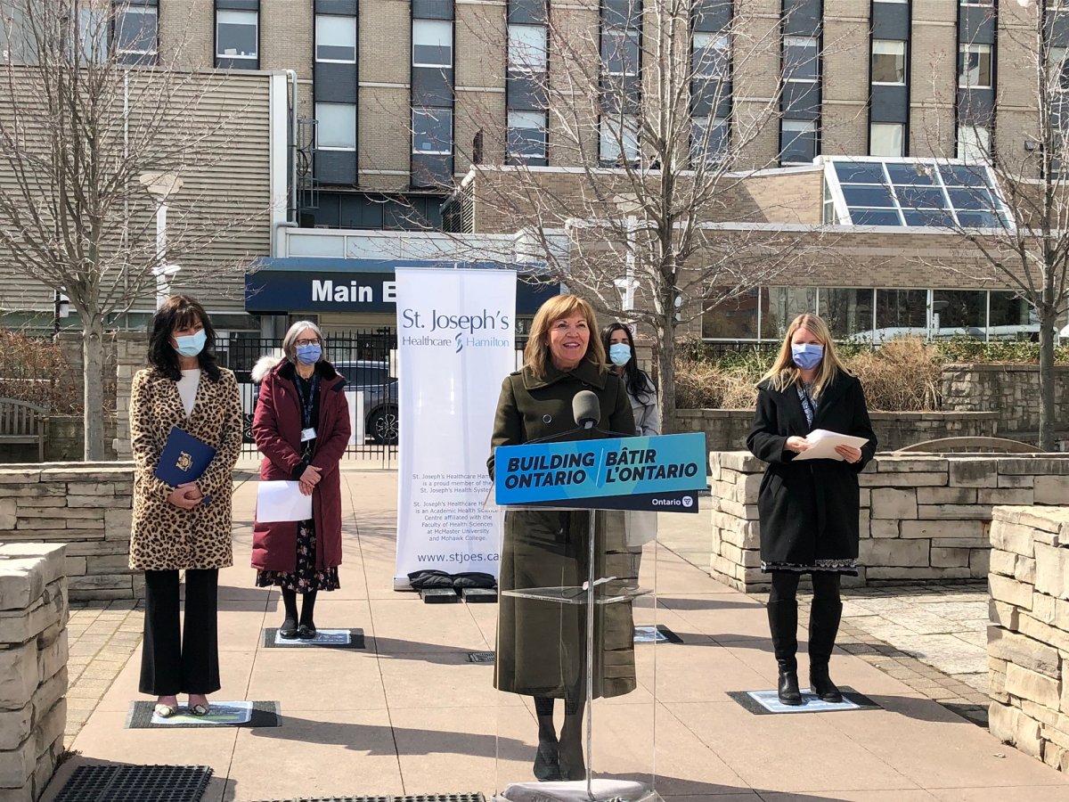 Health minister Christine Elliott announced that the province is providing $5 million in funding to redevelop St. Joseph Healthcare Hamilton's psychiatric emergency services.