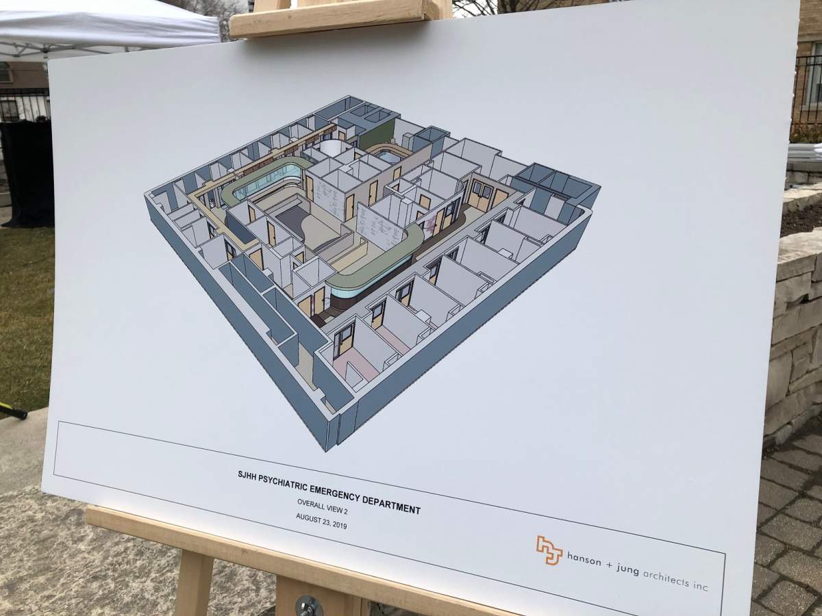 Artistic renderings of the re-imagined psychiatric services department at St. Joseph's Healthcare Hamilton