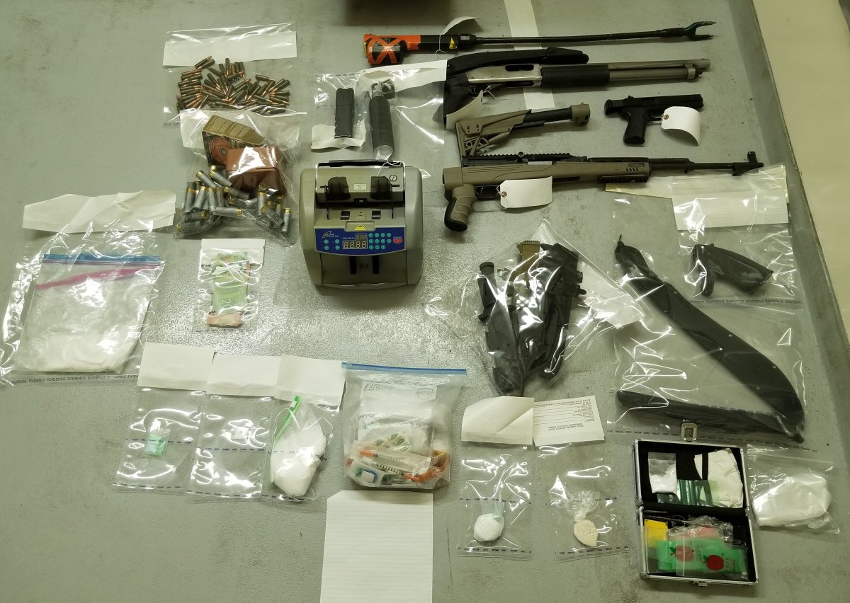 A man and woman from Winnipeg are facing charges after RCMP say drugs, weapons and stolen vehicles were found during a search of a home in the RM of Rockwood over the weekend.
