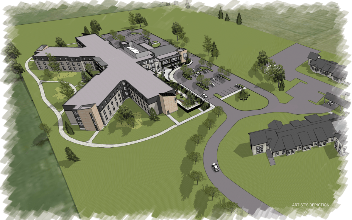 An artists rendition of the Maple View Lodge long-term care home.