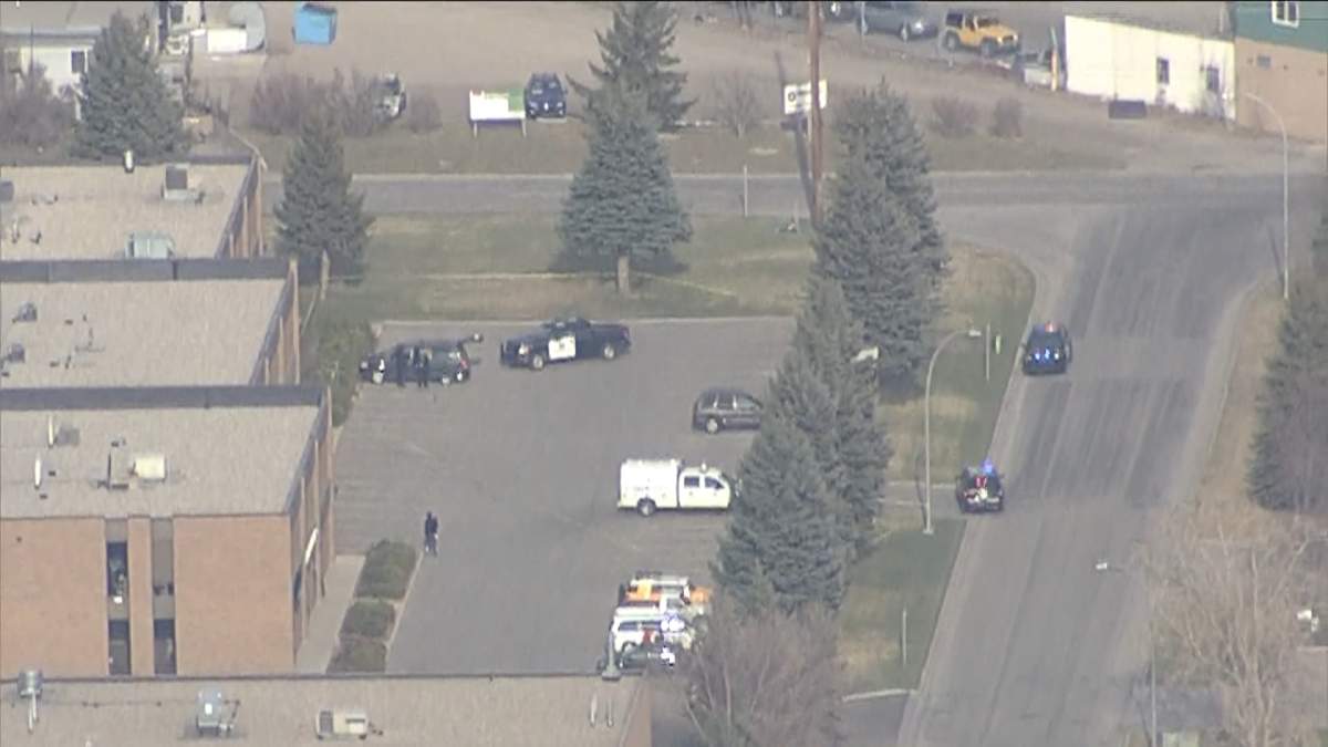 Calgary Police attend a stabbing incident in the 600 block of 42 Avenue N.E. on April 29, 2022.