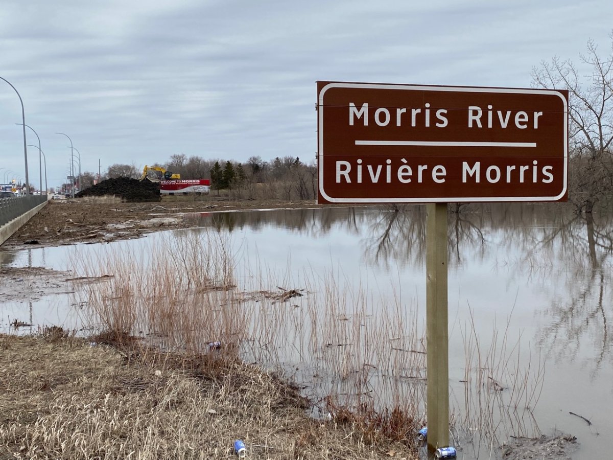 Flood waters rise on the Morris River.