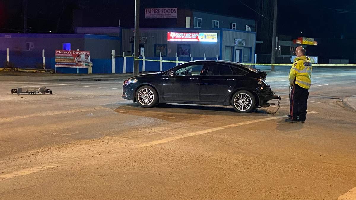 One person was taken into custody following a police chase that ended in the area of 118 Avenue and 66 Street Sunday, April 3, 2022.