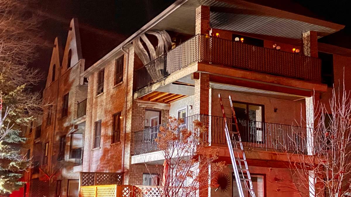Fire broke out at the Summit Village Housing Cooperative at 149 Street and Stony Plain Road shortly before 1 a.m. Friday, April 8, 2022.
