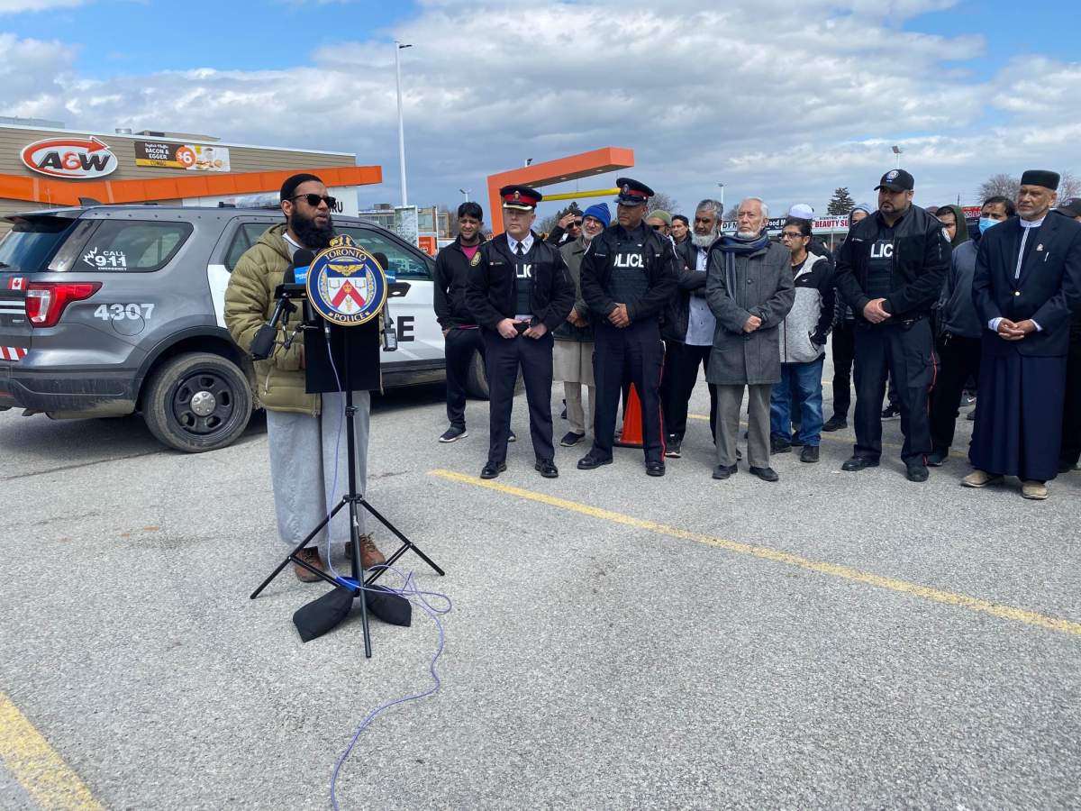 Community members spoke during an update held by Toronto Police