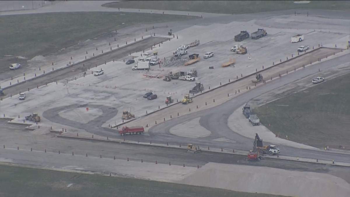 A photo of the runway at Toronto Pearson Airport on April 25, 2022.