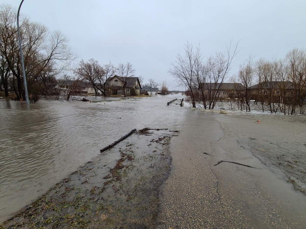 People in Morden say their streets looked more like rivers Saturday, as the nearby creek broke its banks and flooded parts of town.