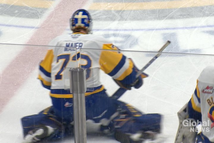 Saskatoon Blades goaltender Nolan Maier wins 121st career game, becomes WHL all-time wins leader