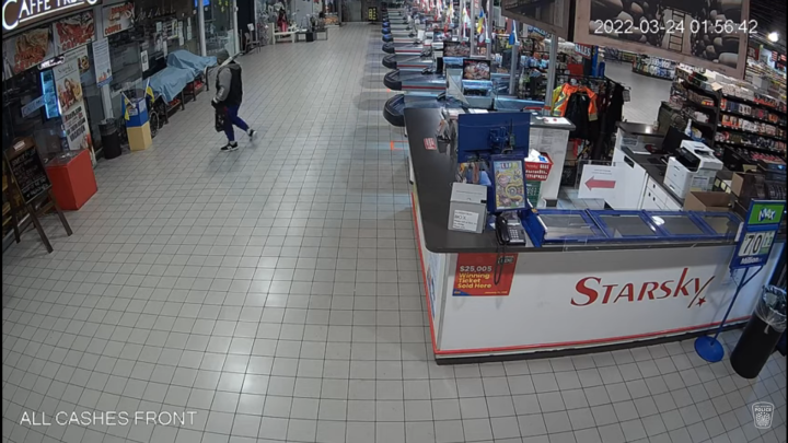 A screenshot of surveillance footage of one of the alleged incidents previously released by police.
