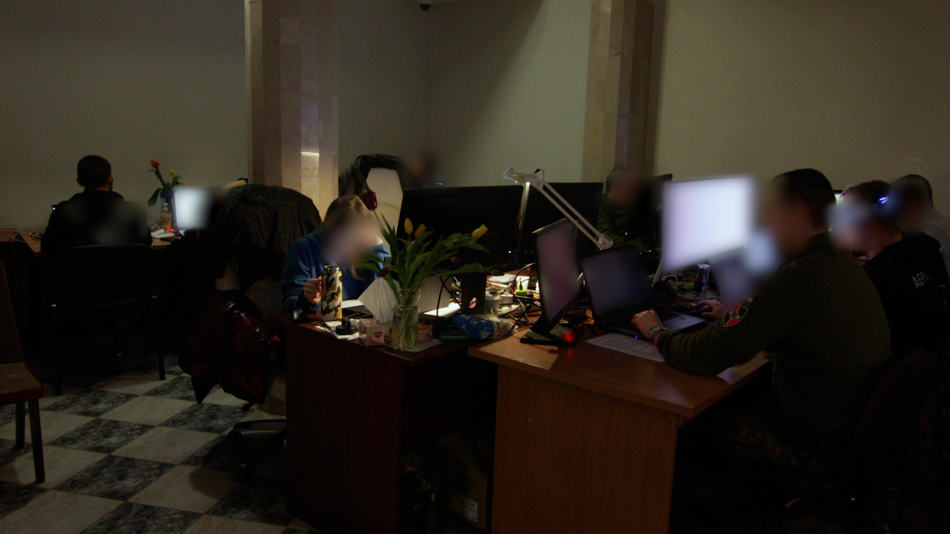 An aerial surveillance operation in a secret location in the capital.