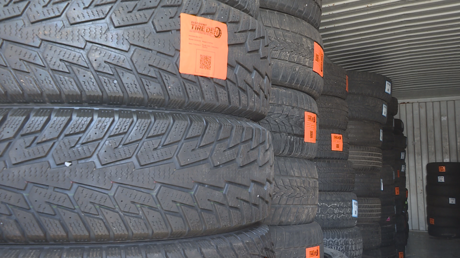 Demand for used tires like these has climbed dramatically in recent months.