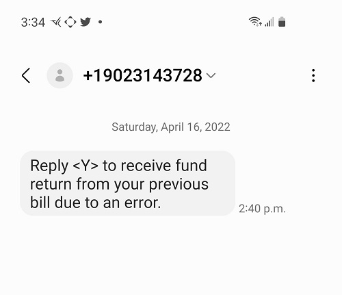The scam contains a link which sends the potential victim to a phony website that prompts them to enter personal and/or banking information.