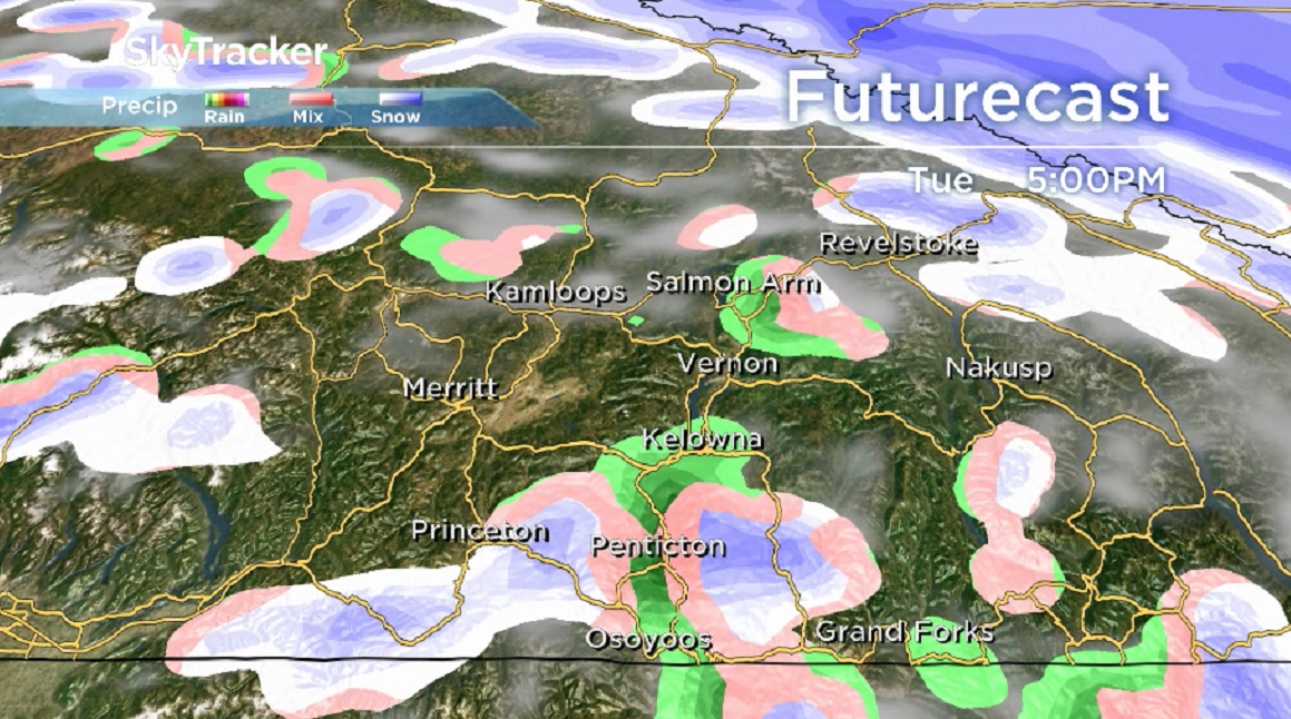 There is the slight chance of a stray sprinkle or thunderstorm late Tuesday afternoon.