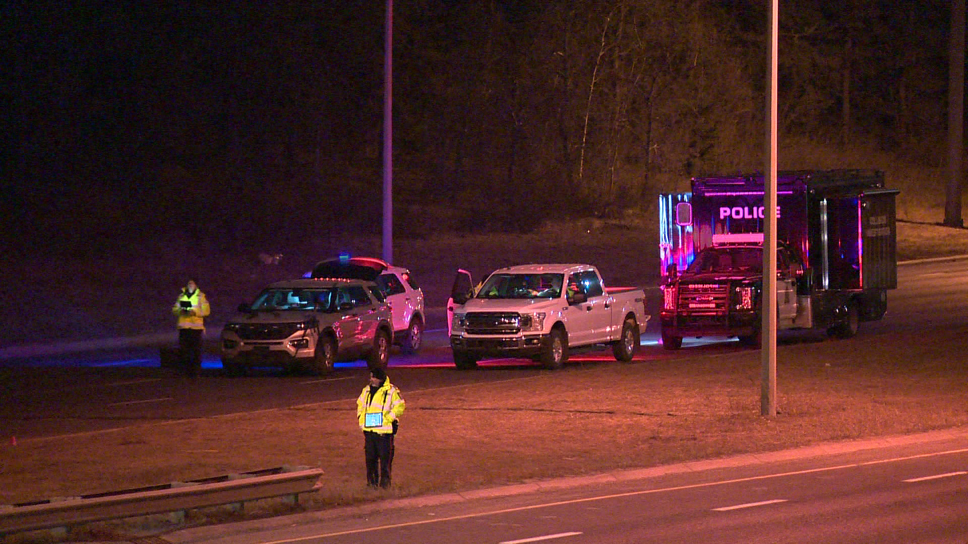 A serious two-vehicle collision occurred on Whitemud Drive south near the Quesnell Bridge Wednesday, April 13, 2022.