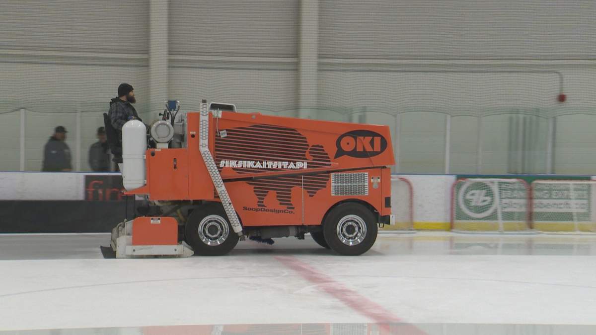 The ATB Centre Zamboni in Lethbridge is now a dual-purpose maching: Ice resurfacer and public art installation. Apr. 14, 2022.