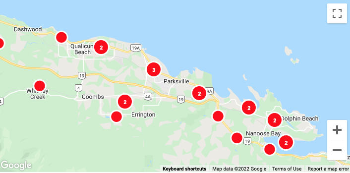 Power outages on Vancouver Island Sunday morning. 