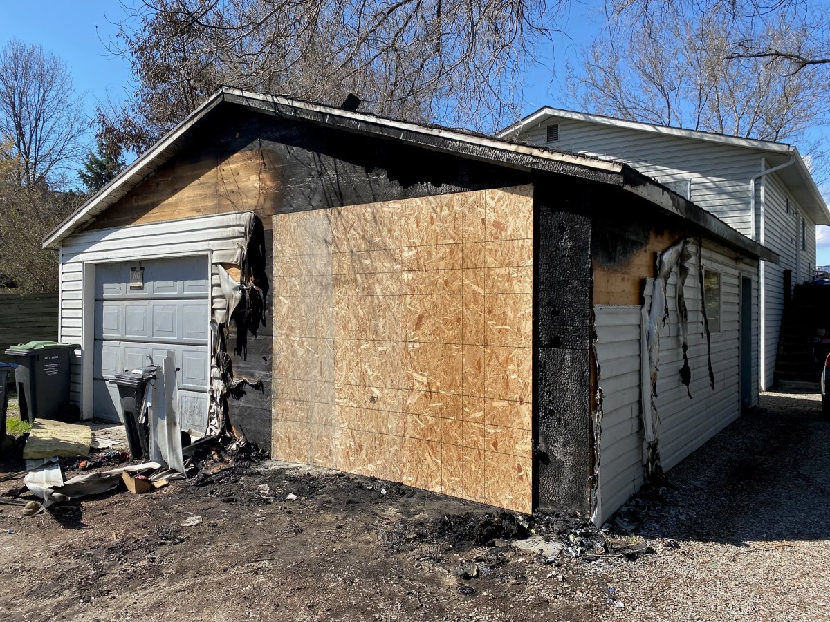 A Kelowna garage was burned Saturday in what RCMP have described as a suspicious fire. 