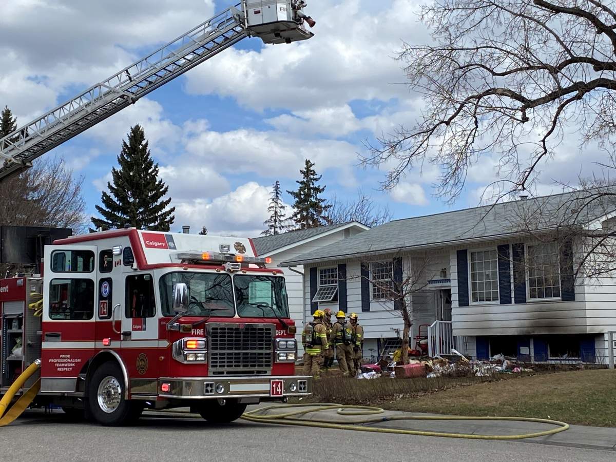 An elderly woman was taken to hospital after a fire in the area of 99 Avenue and 5 Street S.E. in Willow Park Wednesday, April 27, 2022.