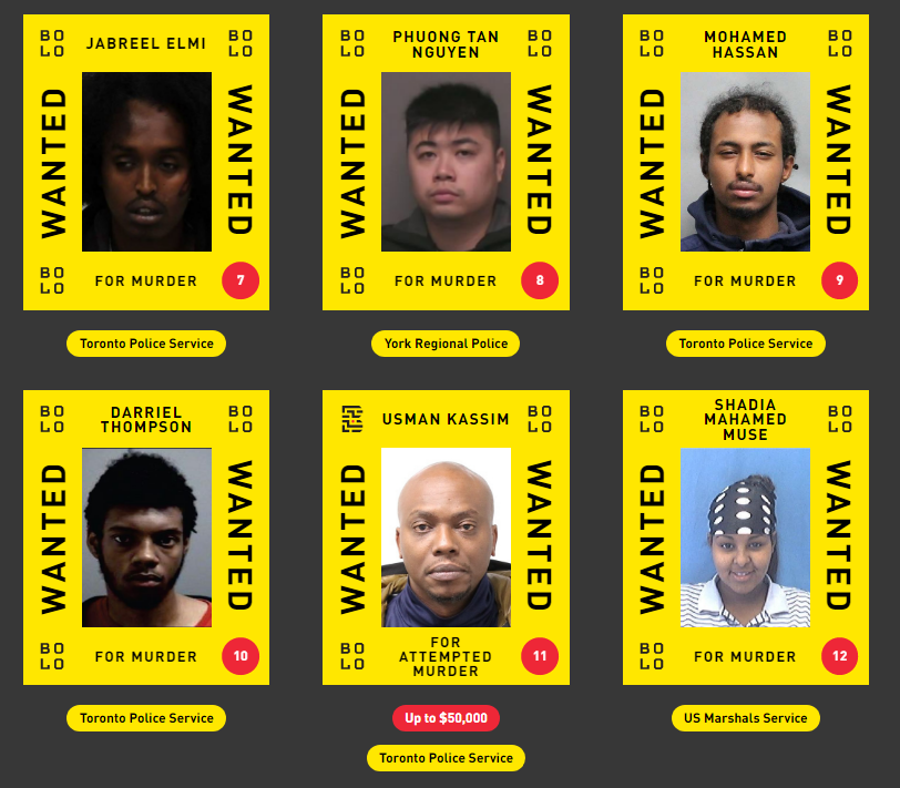 Bolo program announces list of ‘Canada’s most wanted,’ including several sought by Toronto police - image