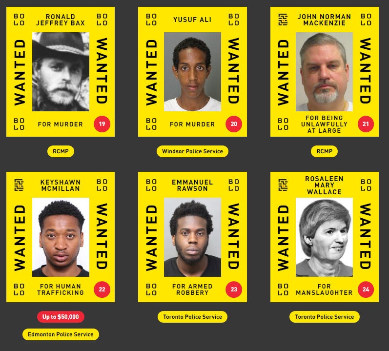 Bolo program announces list of ‘Canada’s most wanted,’ including several sought by Toronto police - image