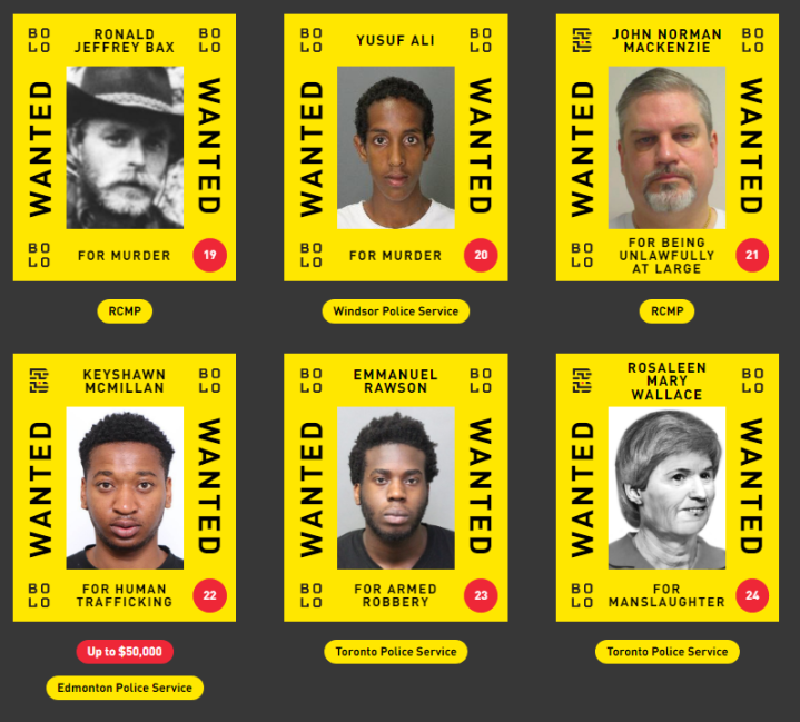 Bolo Program announces list of ‘Canada’s most wanted,’ including several sought by Toronto