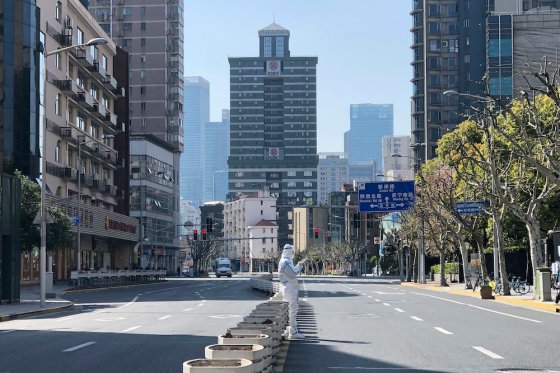 empty street in Shanghai