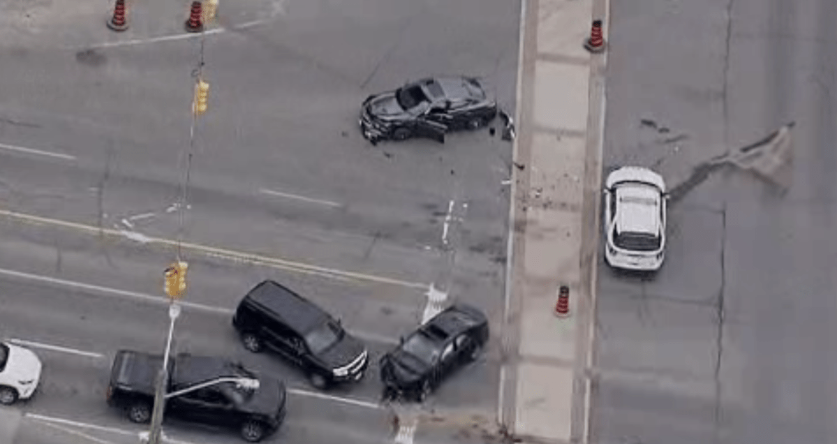 Police say one man is in custody after eight separate collisions in Mississauga.