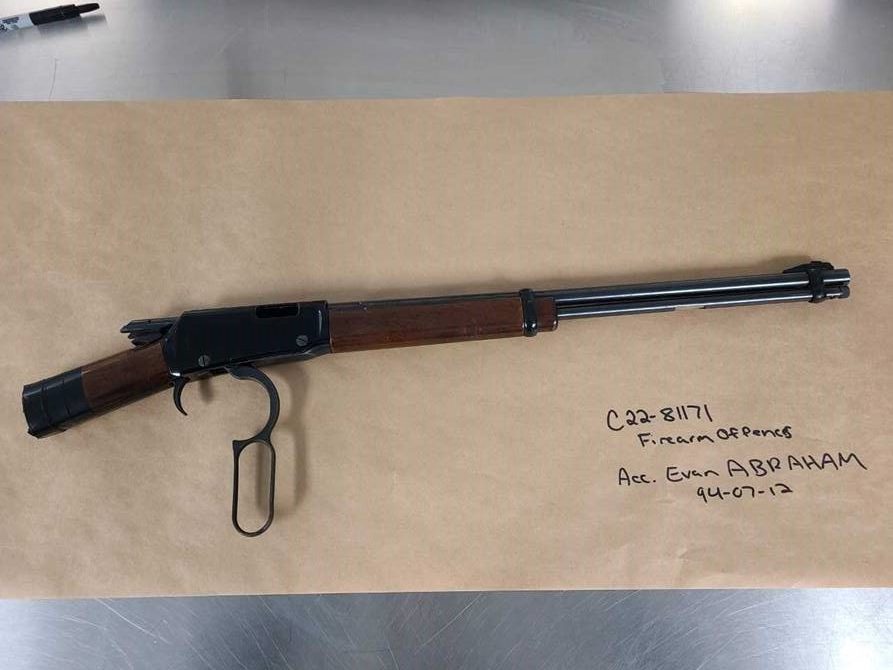 A gun seized by Winnipeg police after an incident at Garden City Shopping Centre.