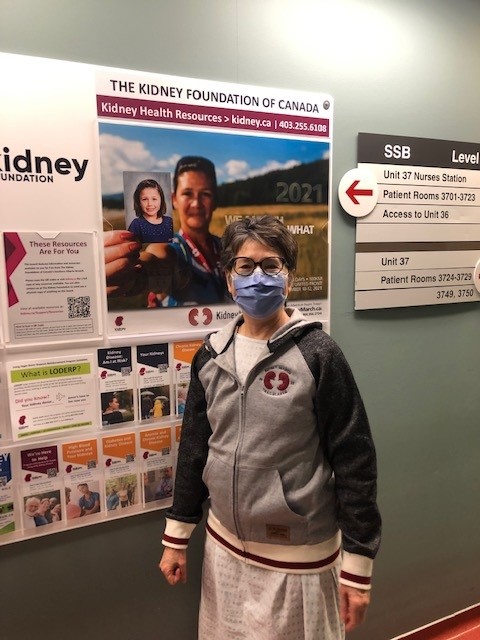 Deborah before donor surgery.