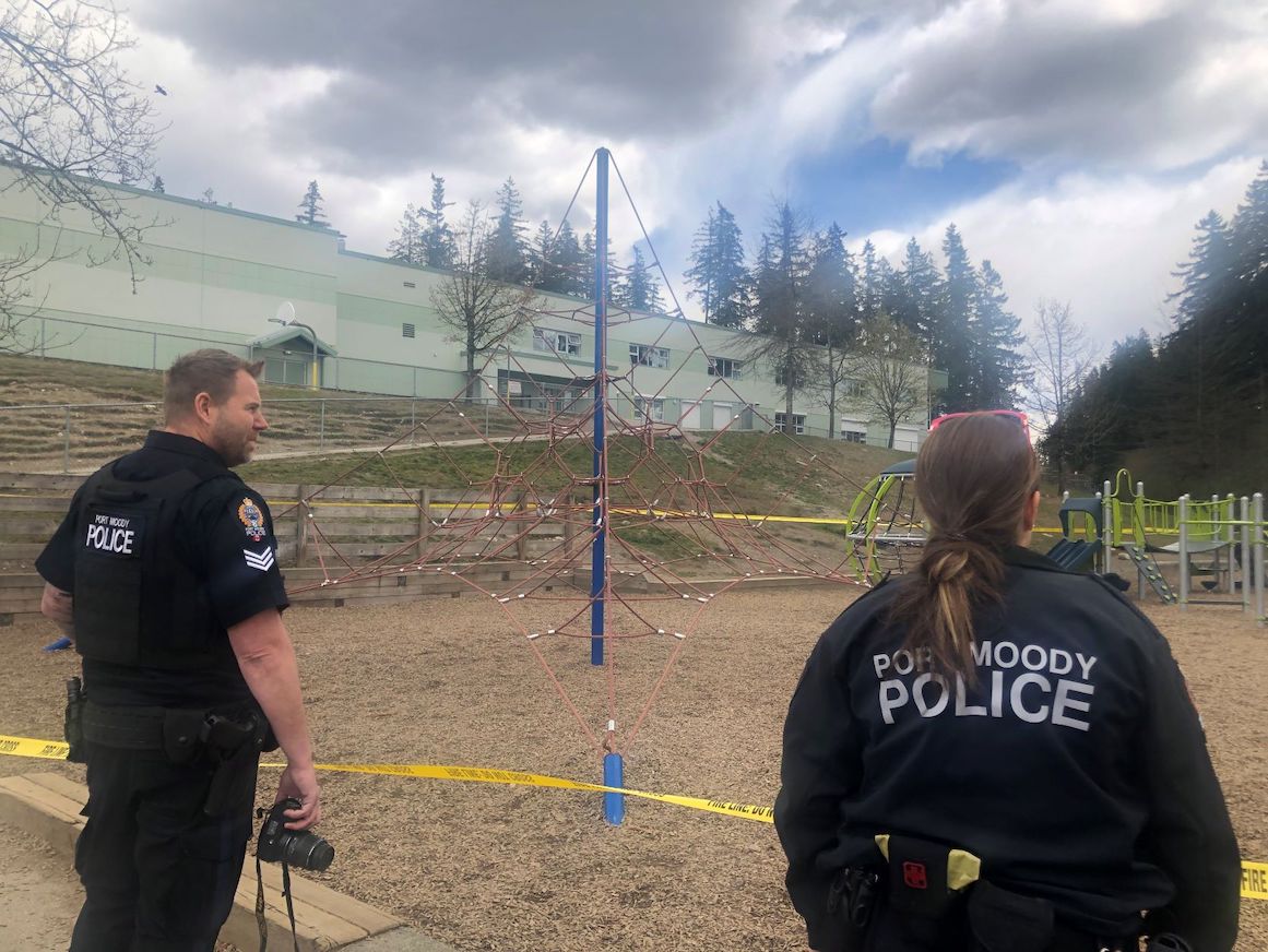 Port Moody police are investigating after they say someone apparently deliberately smeared hot sauce on a children's playground. 