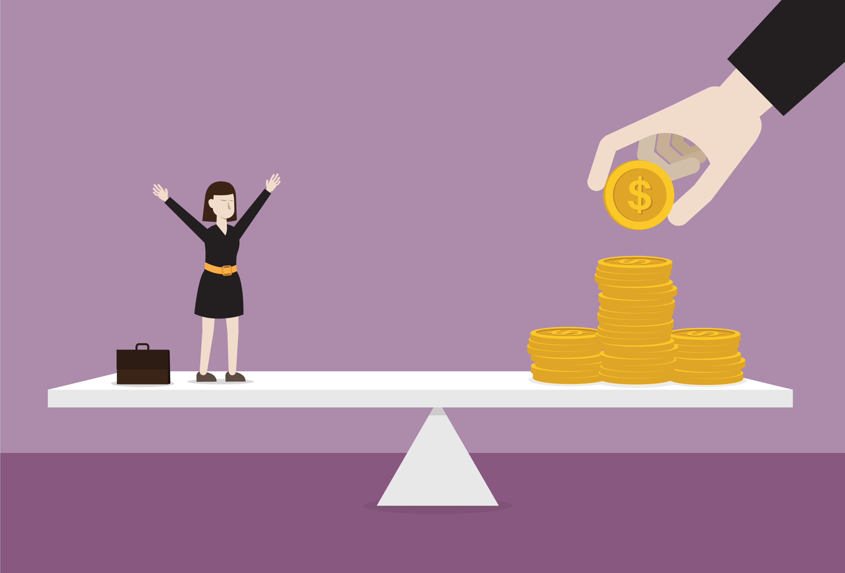 balancing money and business person