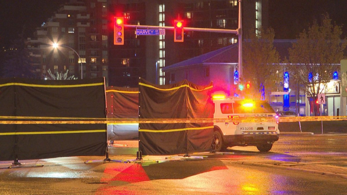 There was a stabbing at a busy Kelowna intersection Monday night. 