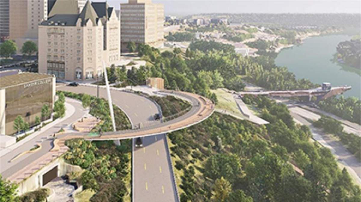 One of the options for the 100 Street Pedestrian Bridge is a Suspended Bridge.