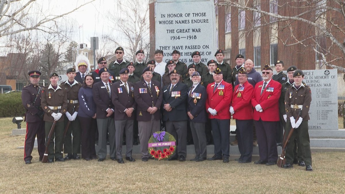 Cadets, members of the Retired RCMP Association and Royal Canadian Legion Branch #4 came together on Sat. to commemorate the 105th anniversary of the Battle of Vimy Ridge. Apr. 9 .