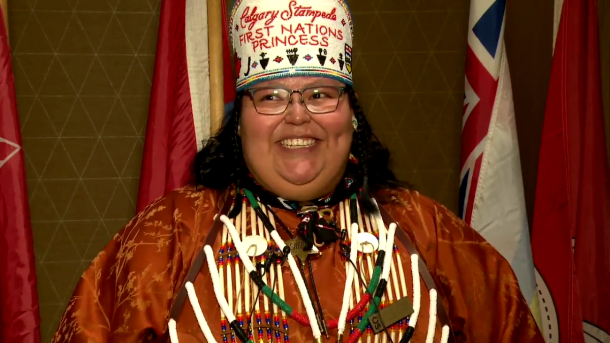 Sikapinakii Low Horn is named the Calgary Stampede First Nations Princess for 2022, on April 10, 2022.