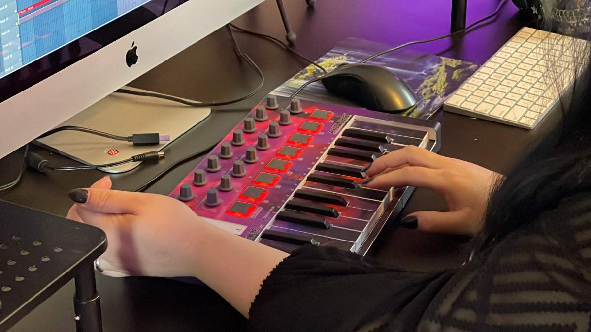 Ouellet cuts her tracks in a studio she’s assembled in the basement of her Quispamsis home.