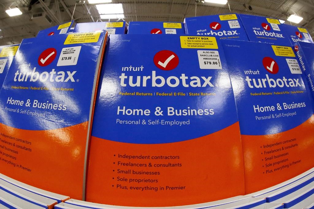 This Thursday, Feb. 22, 2018 photo shows a display of TurboTax software in a Sam's Club in Pittsburgh.