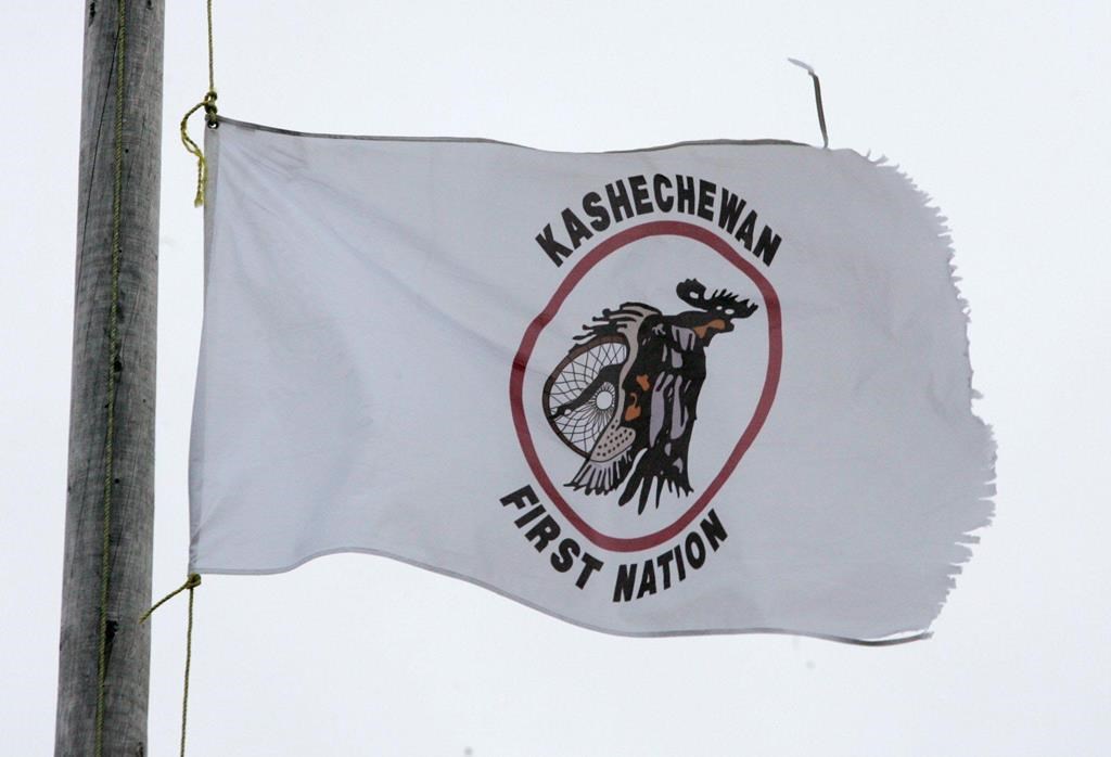 A tattered Kashechewan First Nation flag flies outside St. Paul's Anglician church on the Kashechewan native reserve in northern Ontario Sunday, Oct. 30, 2005. The federal government says residents from two Indigenous communities in northern Ontario have been evacuated from their homes due to the threat of flooding.nullIndigenous Services Canada says it started evacuating those who wished to leave Kashechewan and Fort Albany First Nations on Thursday. THE CANADIAN PRESS/Jonathan Hayward.