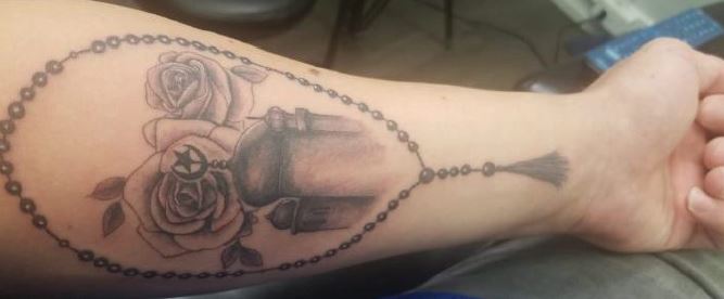 A photo of Omar-Carr’s tattoo.