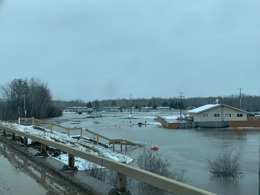 Flooding in Chateh, Alta., force the evacuations of residents May 9, 2022.