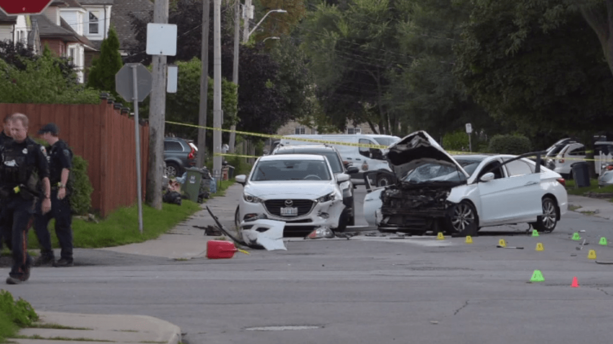 A collision in the area of Balsam and Maplewood in Hamilton in September 2021