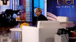 In this photo released by Warner Bros., talk show host Ellen DeGeneres appears during a taping of the final "The Ellen DeGeneres Show" at the Warner Bros. lot in Burbank, Calif.